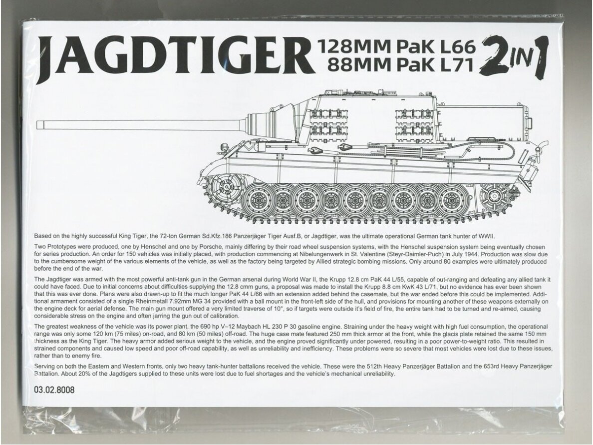 Takom - Jagdtiger 128 mm Pak L66 & 88mm Pak L71 2 in 1, 1/35, 8008 8 Takom - Jagdtiger 128 mm Pak L66 & 88mm Pak L71 2 in 1, 1/35, 8008 8