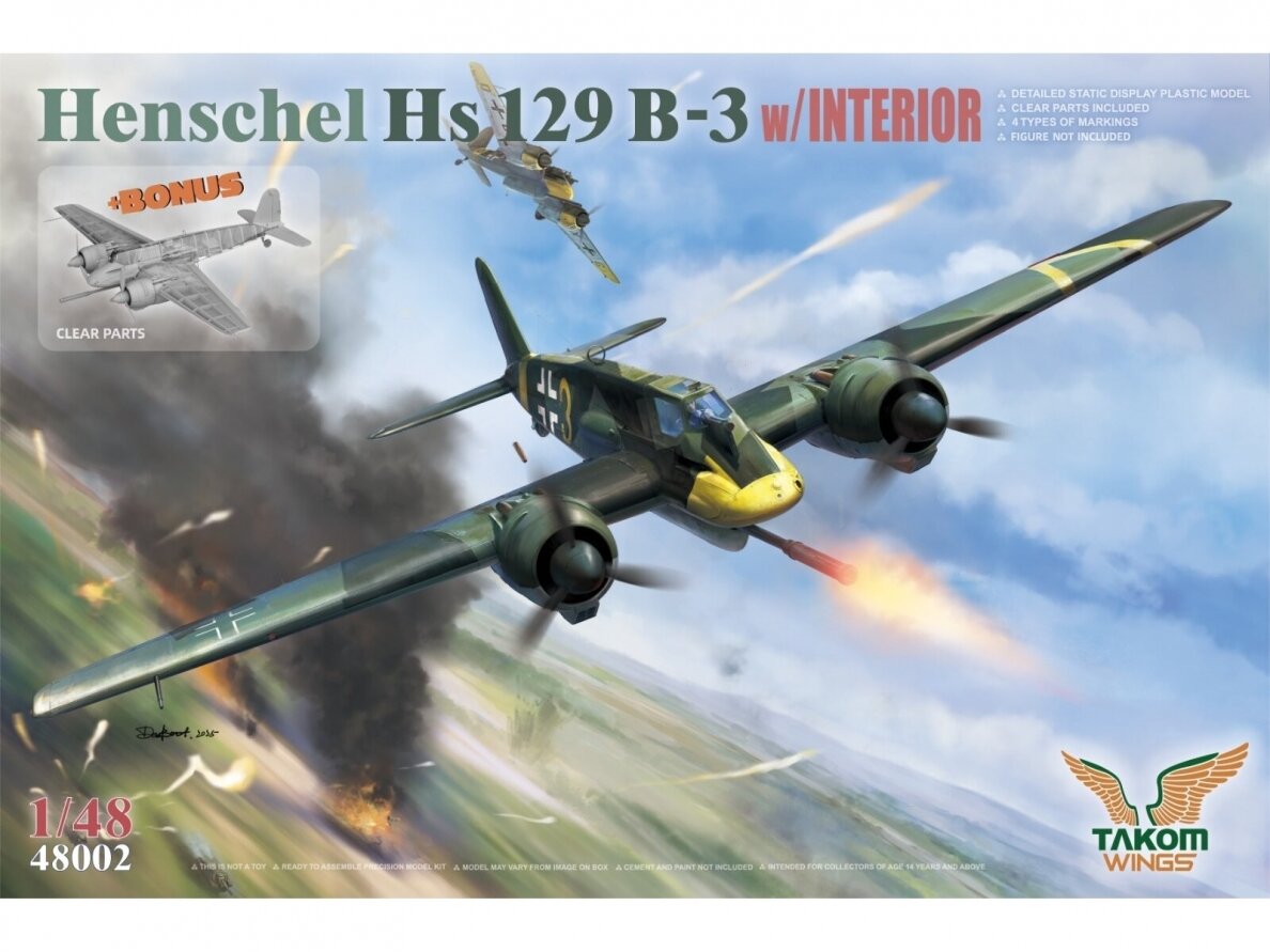 Takom - Henschel Hs129 B-3 w/interior, 1/48, 48002 Takom - Henschel Hs129 B-3 w/interior, 1/48, 48002