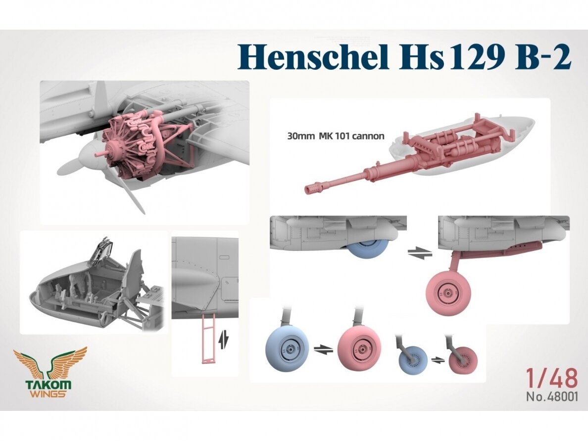 Takom - Henschel Hs129 B-2 w/interior, 1/48, 48001 4 Takom - Henschel Hs129 B-2 w/interior, 1/48, 48001 4