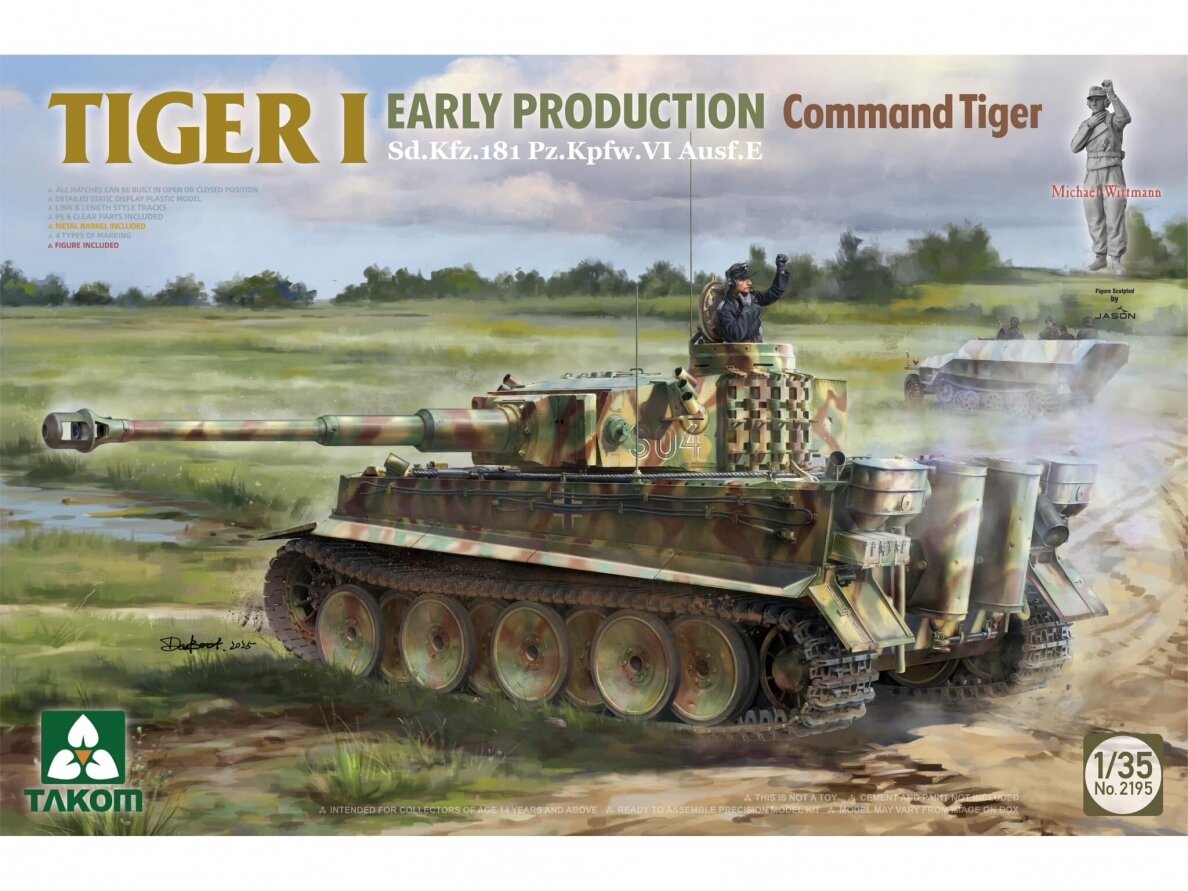 Takom - Sd.Kfz.181 Pz.Kpfw.VI Ausf.E Tiger I Command Tiger Michael Wittmann Early Production, 1/35, 2195 Takom - Sd.Kfz.181 Pz.Kpfw.VI Ausf.E Tiger I Command Tiger Michael Wittmann Early Production, 1/35, 2195