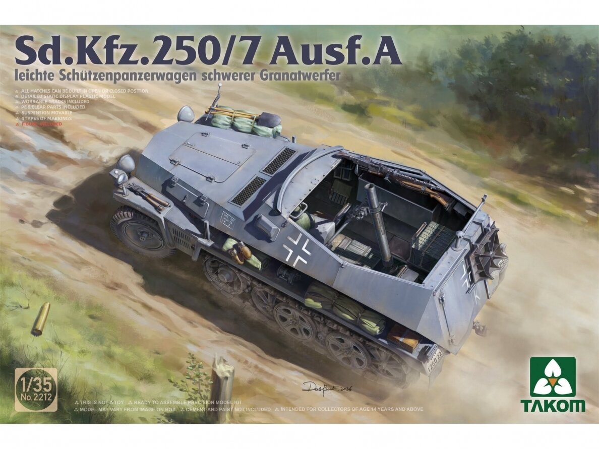 Takom - Sd.Kfz. 250/7 Ausf. A leichte Schutzenpanzerwagen schwerer Granatwerfer, 2212 Takom - Sd.Kfz. 250/7 Ausf. A leichte Schutzenpanzerwagen schwerer Granatwerfer, 2212