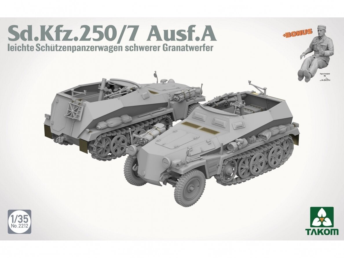 Takom - Sd.Kfz. 250/7 Ausf. A leichte Schutzenpanzerwagen schwerer Granatwerfer, 2212 1 Takom - Sd.Kfz. 250/7 Ausf. A leichte Schutzenpanzerwagen schwerer Granatwerfer, 2212 1