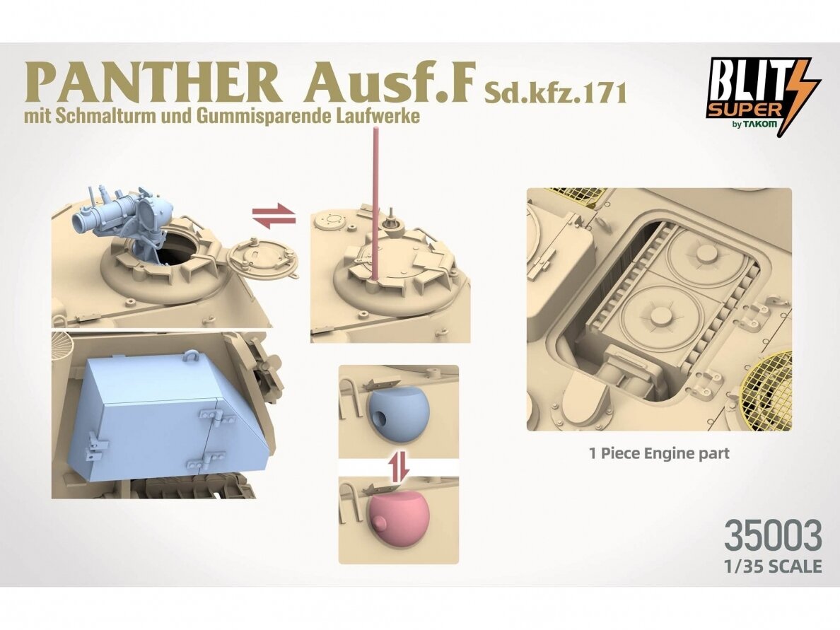 Takom - Panther Ausf. F mit Schmalturm und Gummisparende Laufwerke Sd.kfz. 171, 35003 4 Takom - Panther Ausf. F mit Schmalturm und Gummisparende Laufwerke Sd.kfz. 171, 35003 4