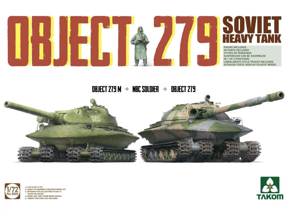 Takom - Soviet Heavy Tank Object 279 Object 279M + NBC Soldier + Object 279, 1/72, 5005 Takom - Soviet Heavy Tank Object 279 Object 279M + NBC Soldier + Object 279, 1/72, 5005