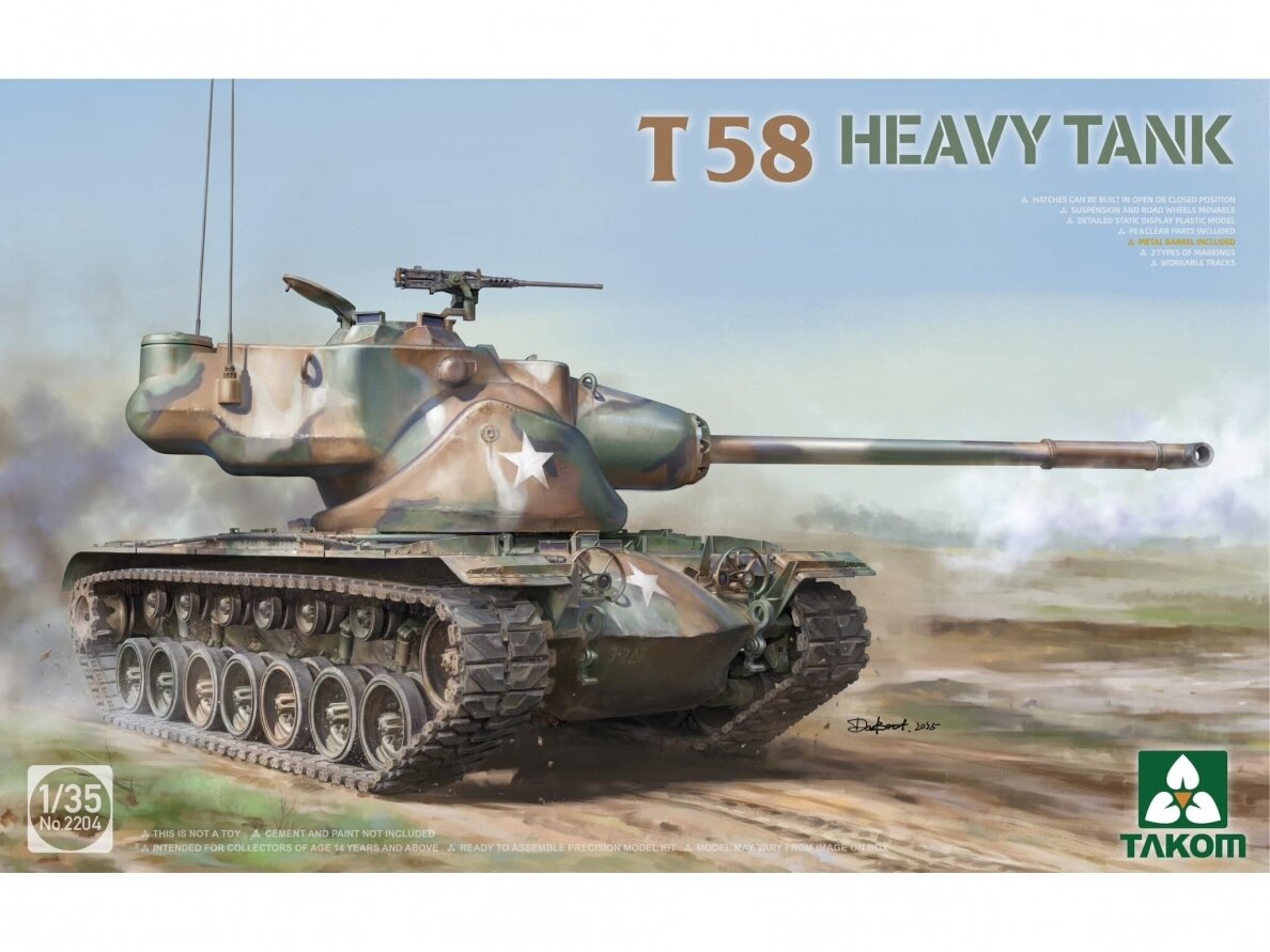 Takom - T58 Heavy Tank, 1/35, 2204 Takom - T58 Heavy Tank, 1/35, 2204