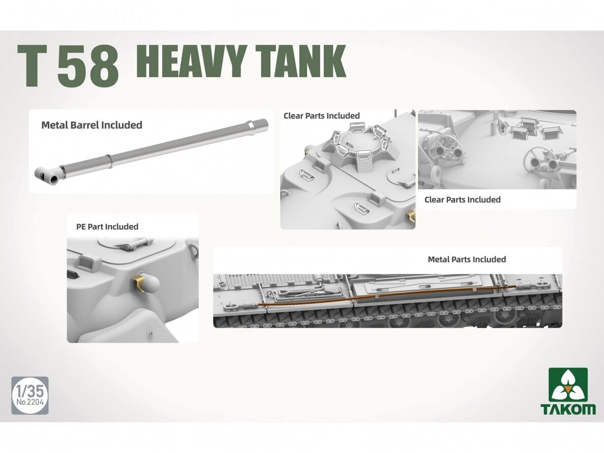 Takom - T58 Heavy Tank, 1/35, 2204 3 Takom - T58 Heavy Tank, 1/35, 2204 3