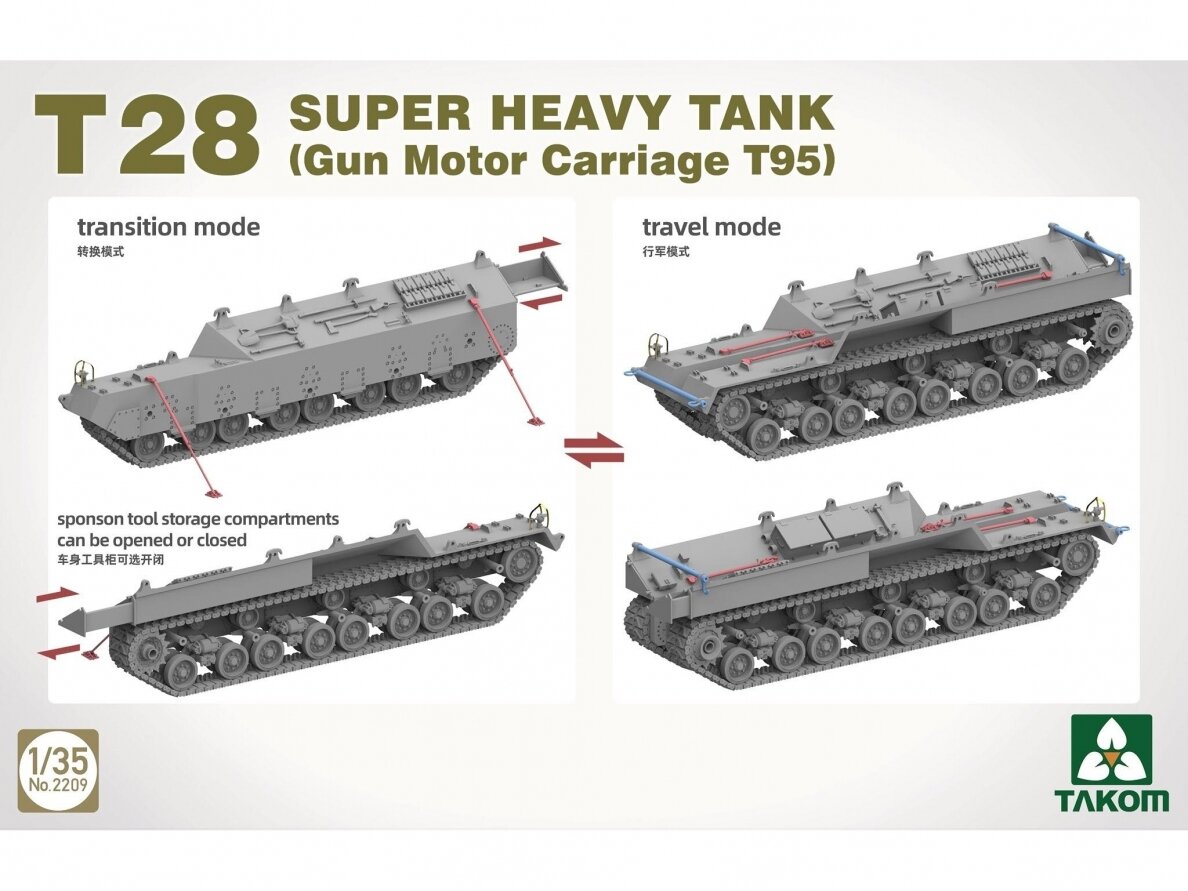 Takom - T28 Super Heavy Tank (Gun Motor Carriage T95), 1/35, 2209 2 Takom - T28 Super Heavy Tank (Gun Motor Carriage T95), 1/35, 2209 2