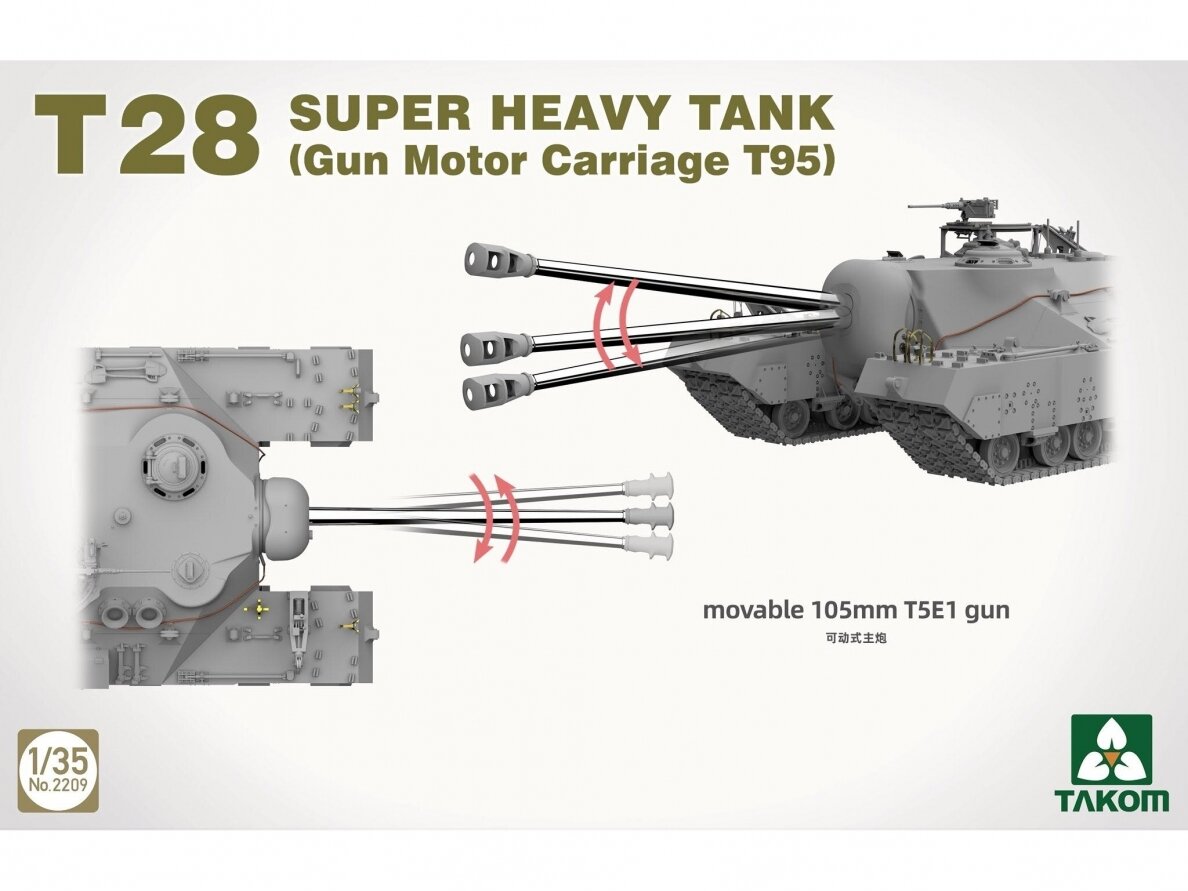 Takom - T28 Super Heavy Tank (Gun Motor Carriage T95), 1/35, 2209 5 Takom - T28 Super Heavy Tank (Gun Motor Carriage T95), 1/35, 2209 5