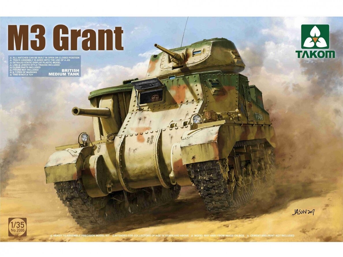 Takom - British Medium Tank M3 Grant, 1/35, 2086