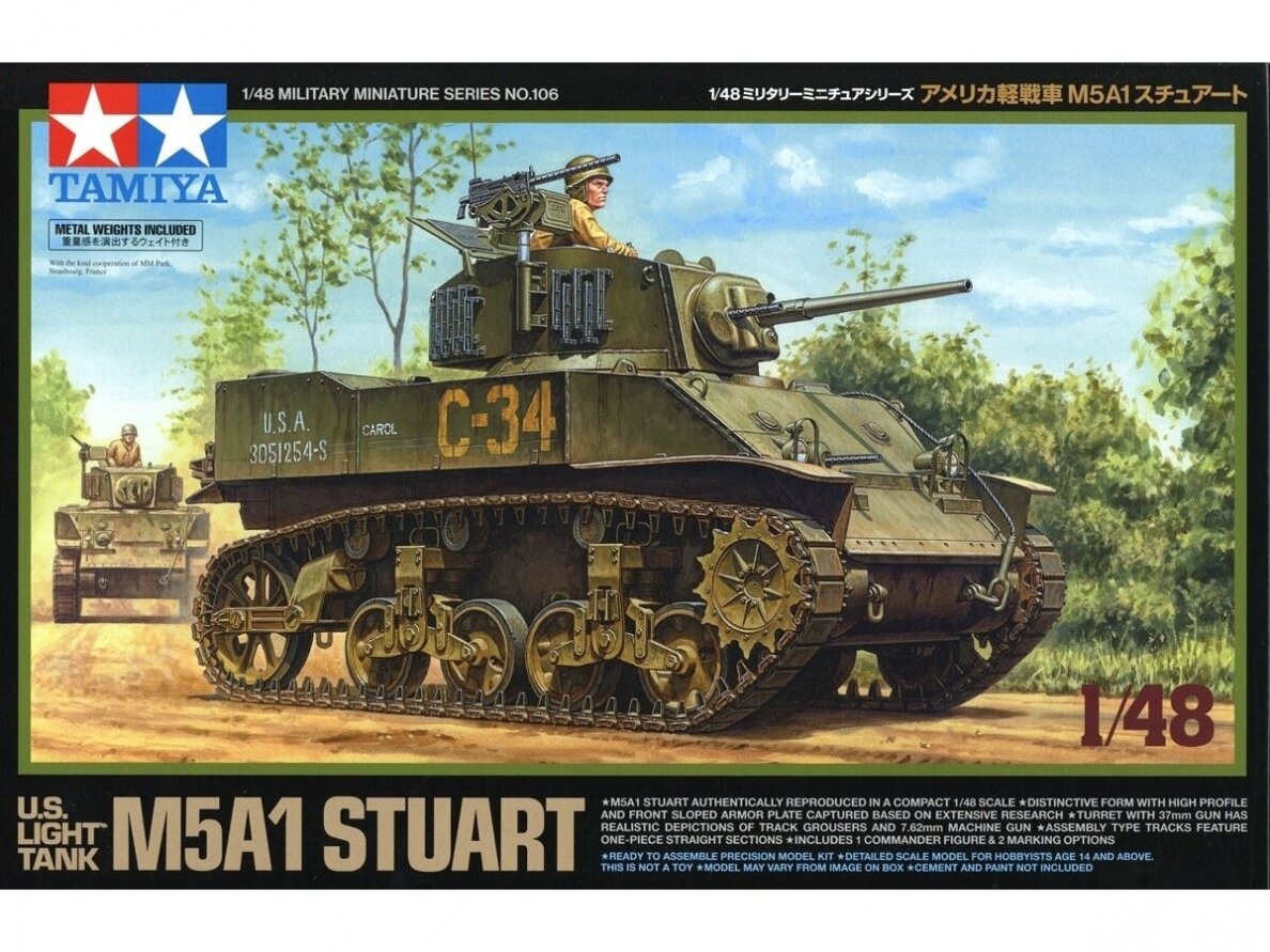Tamiya - U.S. Light Tank M5A1 Stuart, 1/48, 32606 Tamiya - U.S. Light Tank M5A1 Stuart, 1/48, 32606