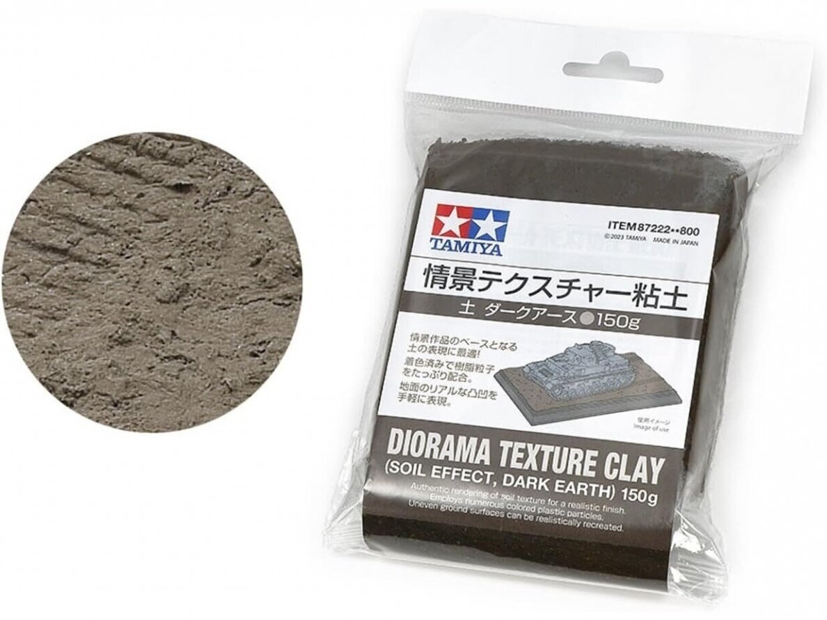 Tamiya - Diorama Texture Clay 150g (Soil Effect: Dark Earth), 87222 Tamiya - Diorama Texture Clay 150g (Soil Effect: Dark Earth), 87222