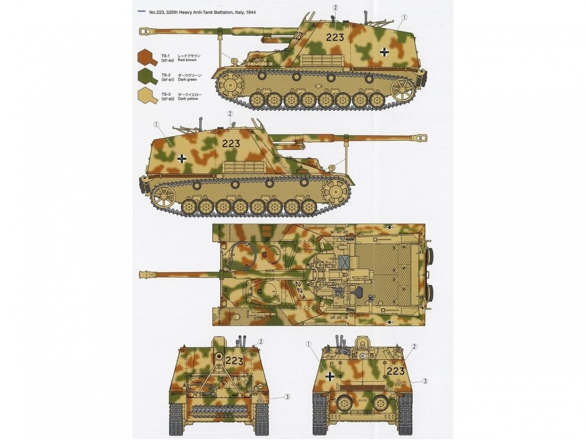 Tamiya - Nashorn 8.8cm Pak43/1 auf Geschützwagen III/IV(Sd.Kfz.164), 1/35, 35335 13 Tamiya - Nashorn 8.8cm Pak43/1 auf Geschützwagen III/IV(Sd.Kfz.164), 1/35, 35335 13