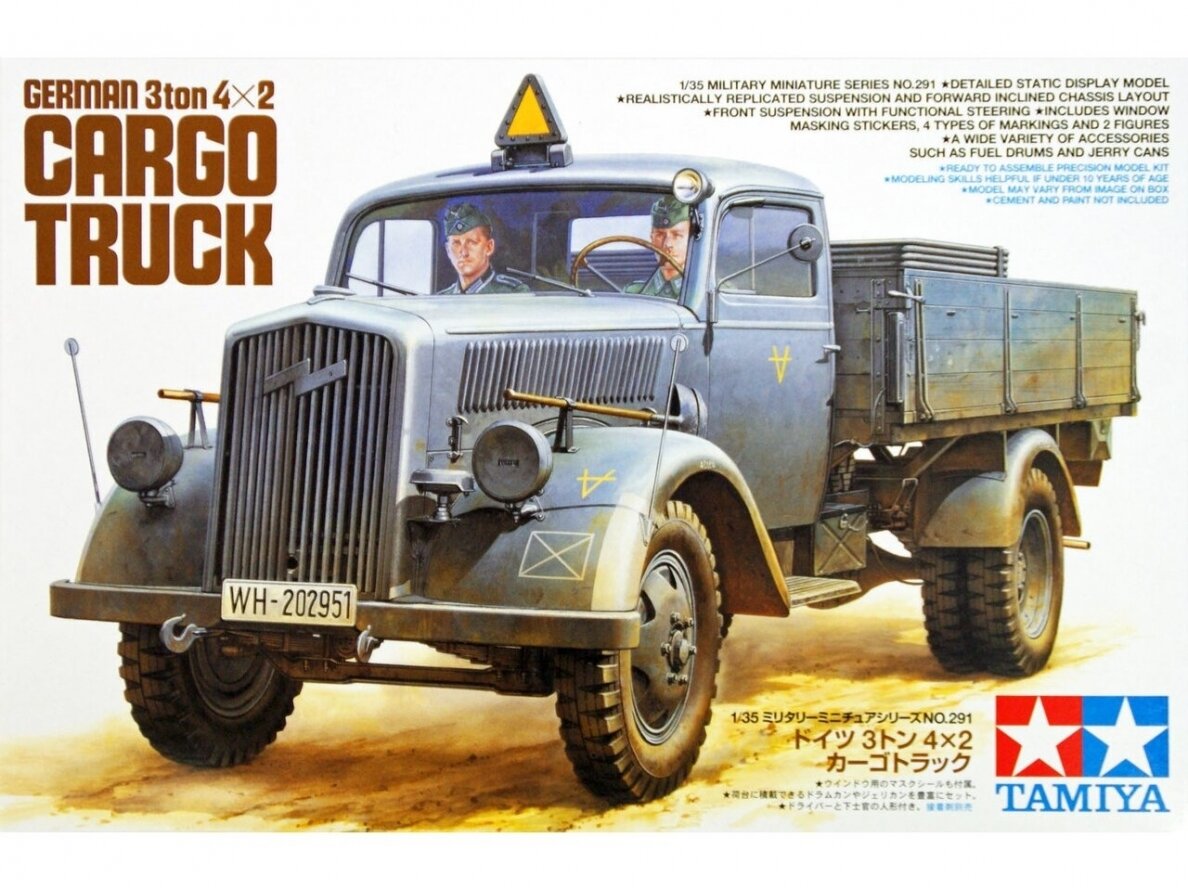 Tamiya - German 3ton 4x2 Cargo Truck, 1/35, 35291 Tamiya - German 3ton 4x2 Cargo Truck, 1/35, 35291