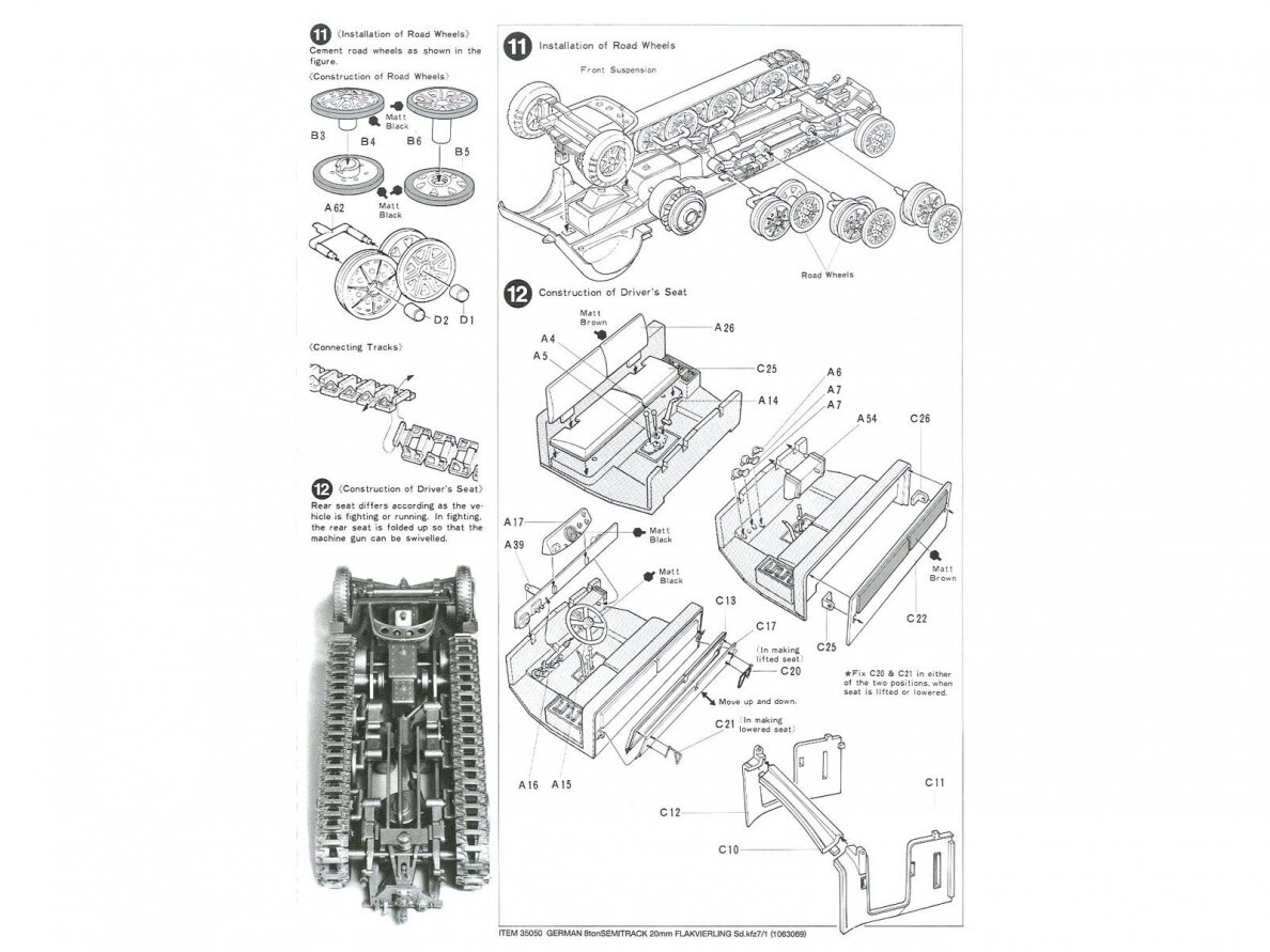Tamiya - German 8 ton Semi Track 20mm Flakvierling Sd.Kfz 7/1, 1/35, 35050 10 Tamiya - German 8 ton Semi Track 20mm Flakvierling Sd.Kfz 7/1, 1/35, 35050 10