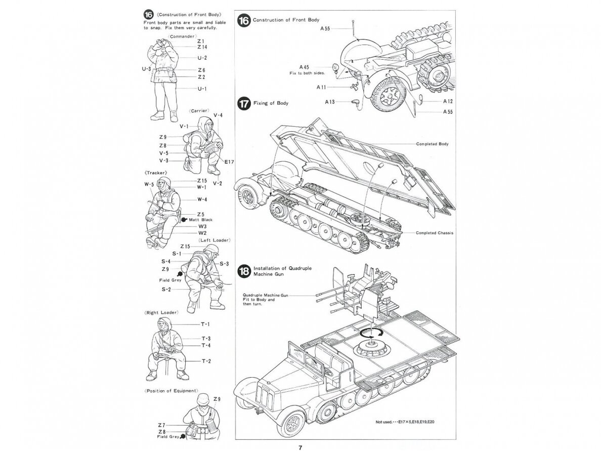 Tamiya - German 8 ton Semi Track 20mm Flakvierling Sd.Kfz 7/1, 1/35, 35050 12 Tamiya - German 8 ton Semi Track 20mm Flakvierling Sd.Kfz 7/1, 1/35, 35050 12