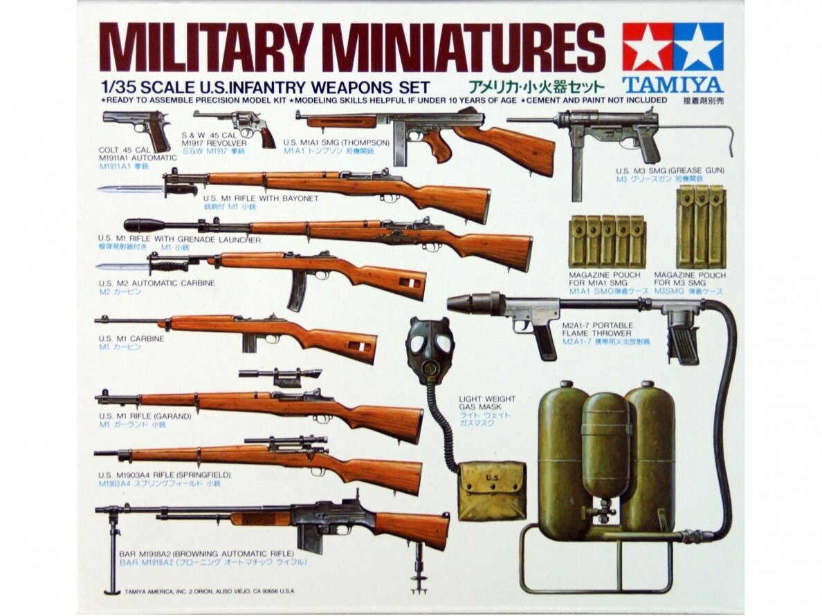 Tamiya - U.S. Infantry Weapons Set, 1/35, 35121 1 Tamiya - U.S. Infantry Weapons Set, 1/35, 35121 1