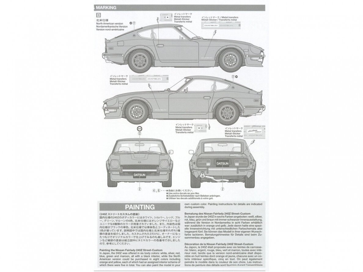 Tamiya - Nissan Fairlady 240Z Street-Custom, 1/24, 24367 12 Tamiya - Nissan Fairlady 240Z Street-Custom, 1/24, 24367 12