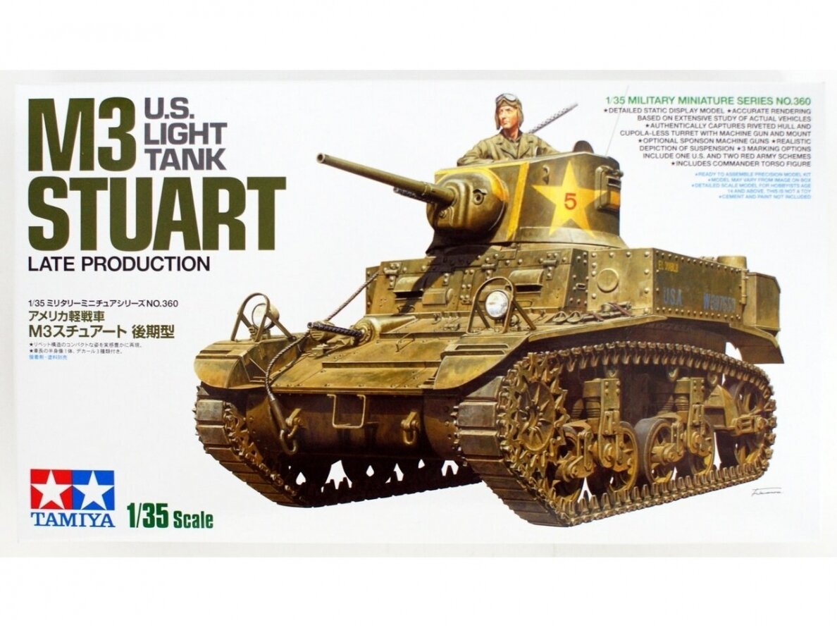 Tamiya - U.S. Light Tank M3 Stuart Late Production, 1/35, 35360 Tamiya - U.S. Light Tank M3 Stuart Late Production, 1/35, 35360