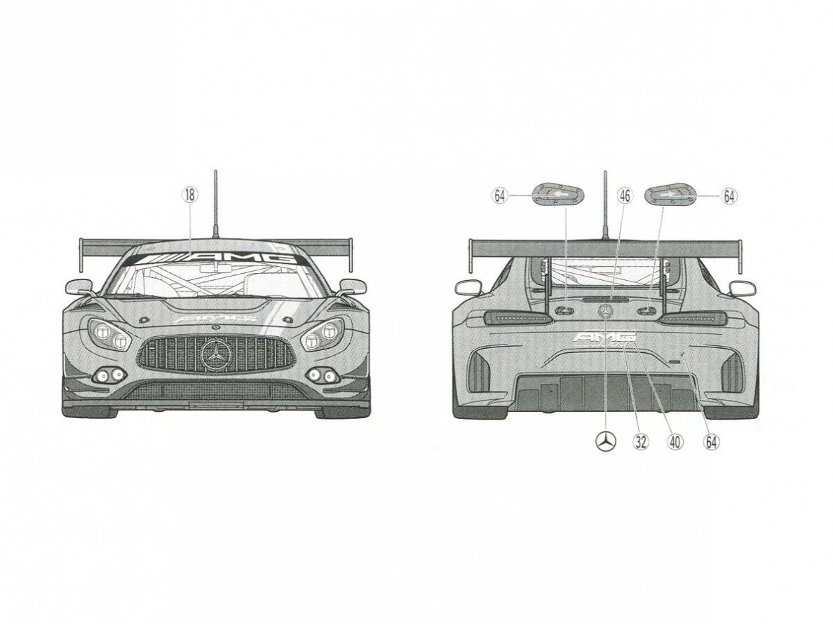 Tamiya - Mercedes AMG GT3, 1/24, 24345 14 Tamiya - Mercedes AMG GT3, 1/24, 24345 14