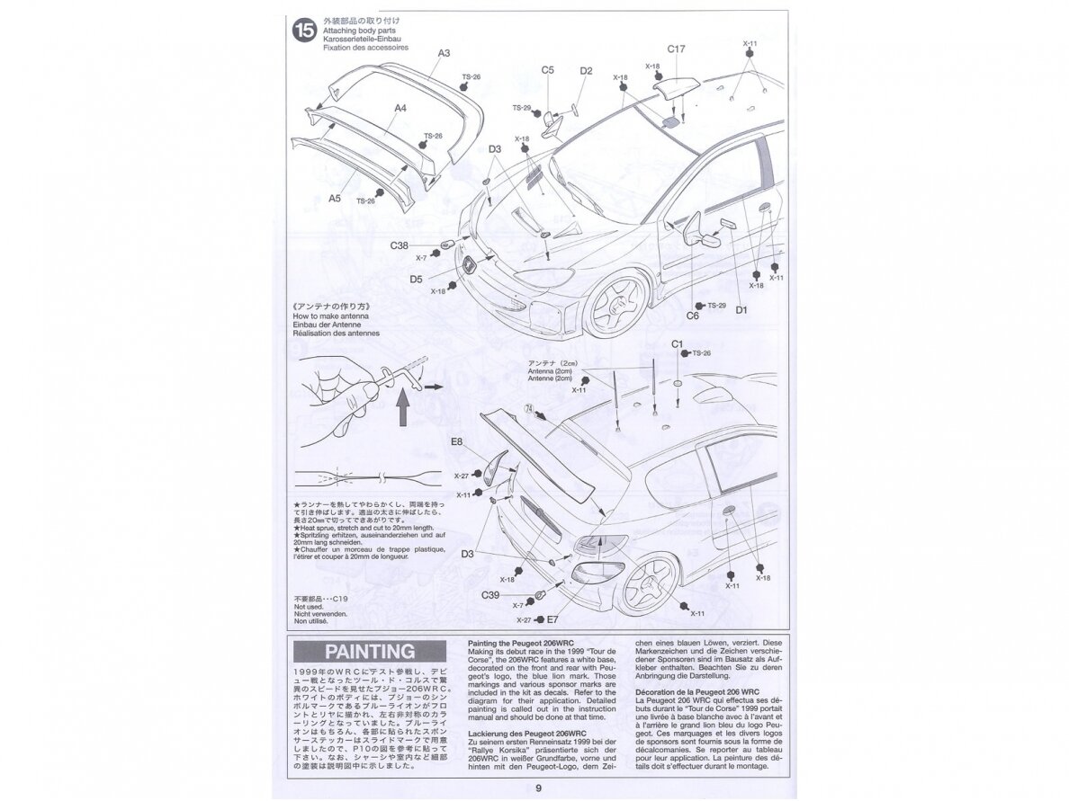 Tamiya - Peugeot 206 WRC, 1/24, 24221 15 Tamiya - Peugeot 206 WRC, 1/24, 24221 15