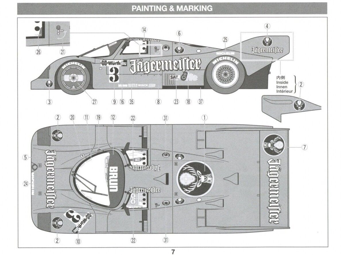 Tamiya - Porsche 962C Jägermeister, 1/24, 24372 11 Tamiya - Porsche 962C Jägermeister, 1/24, 24372 11