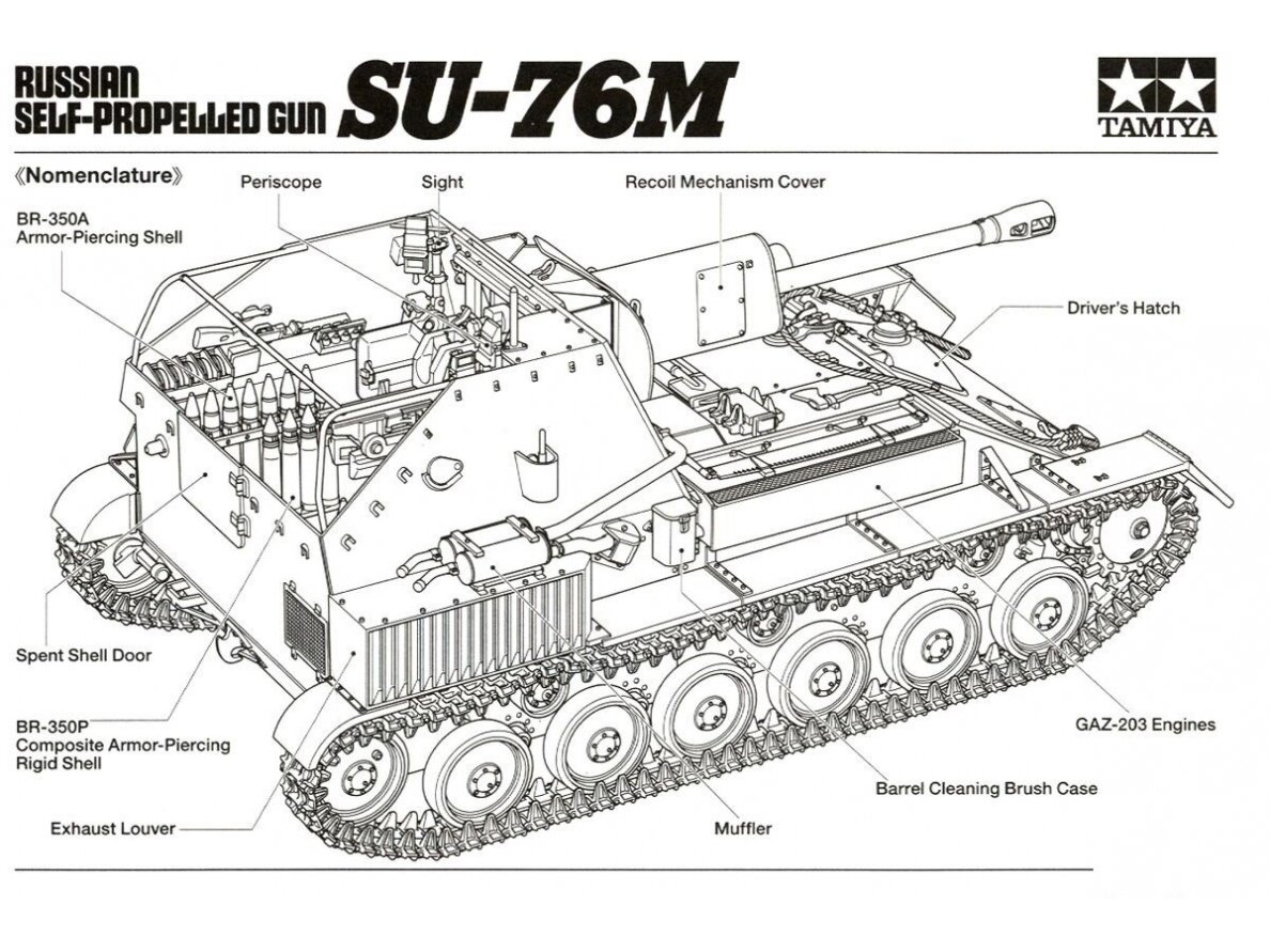 Tamiya - Russian Self-Propelled Gun SU-76M, 1/35, 35348 4 Tamiya - Russian Self-Propelled Gun SU-76M, 1/35, 35348 4