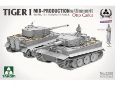 Takom - Tiger I Mid Production w/zimmerit Sd.Kfz. 181 Pz.Kpfw. VI Ausf. E Otto Carius, 1/35, 2200