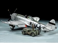 Tamiya - Republic P-47D Thunderbolt "Bubbletop" & 1/4 ton 4x4 Light Vehicle Set, 1/48, 25214