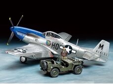 Tamiya - North American P-51D Mustang & 1/4 ton 4x4 Light Vehicle Set, 1/48, 25205