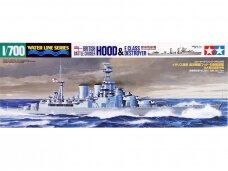 Tamiya - Waterline Series British Battle Cruiser Hood & E Class Destroyer, 1/700, 31806