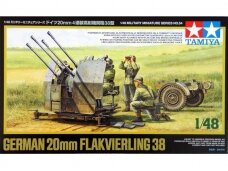 Tamiya - German 20mm Flakvierling 38 w/4 figures, 1/48, 32554 Tamiya - German 20mm Flakvierling 38 w/4 figures, 1/48, 32554