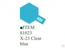 Tamiya - X-23 Clear blue akriliniai dažai, 10ml