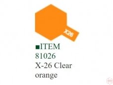 Tamiya - X-26 Clear orange akriliniai dažai, 10ml