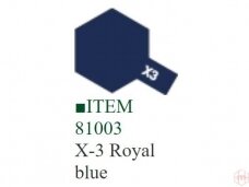 Tamiya - X-3 Royal blue akriliniai dažai, 10ml