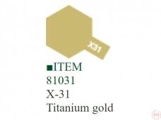 Tamiya - X-31 Titanium gold akriliniai dažai, 10ml