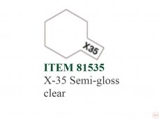 Tamiya - X-35 Semi-gloss clear akriliniai dažai, 10ml