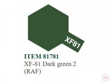Tamiya - XF-81 Dark green 2 (RAF) akriliniai dažai, 10ml