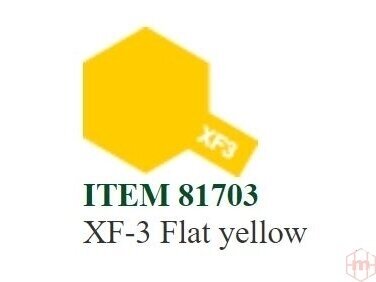 Tamiya - XF-3 Flat yellow akriliniai dažai, 10ml