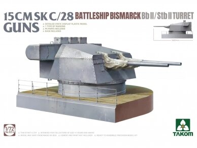 Takom - 15 cm Sk C/28 Guns Battleship Bismarck Bb II Stb II Turret, 1/72, 5014