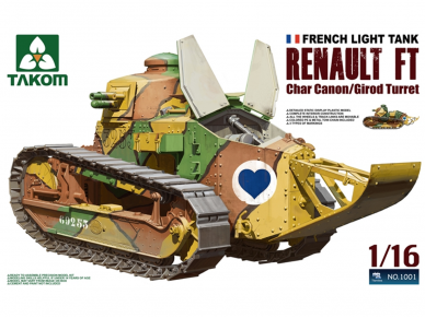 Takom - French Light Tank Renault FT Char Canon/Girod Turret, 1/16, 1001