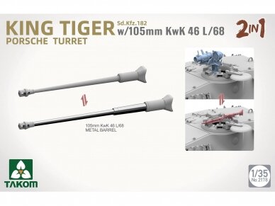 Takom - Sd.Kfz.182 King Tiger Porsche turret w/105m KwK 46 L/68 2 in 1, 1/35, 2178 3 Takom - Sd.Kfz.182 King Tiger Porsche turret w/105m KwK 46 L/68 2 in 1, 1/35, 2178 3