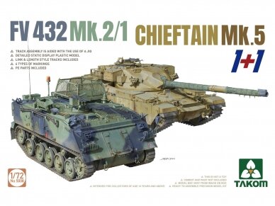 Takom - FV432 Mk.2/1 Chieftain Mk. 5 1+1, 1/72, 5008 Takom - FV432 Mk.2/1 Chieftain Mk. 5 1+1, 1/72, 5008