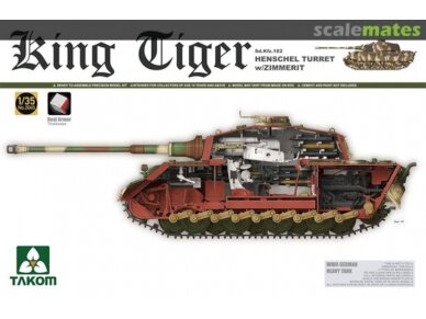 Takom - SdKfz. 182 King Tiger Henschel Turret su Zimmerit ir naujais vikšrais, 1/35, 2045S