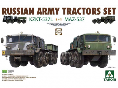 Takom - Russian Army Tractors Set KZKT-537L & MAZ-537 2 complete kits per box, 1/72, 5003 Takom - Russian Army Tractors Set KZKT-537L & MAZ-537 2 complete kits per box, 1/72, 5003