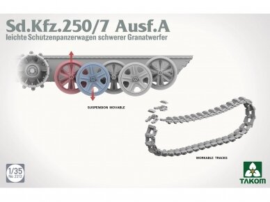 Takom - Sd.Kfz. 250/7 Ausf. A leichte Schutzenpanzerwagen schwerer Granatwerfer, 2212 5 Takom - Sd.Kfz. 250/7 Ausf. A leichte Schutzenpanzerwagen schwerer Granatwerfer, 2212 5