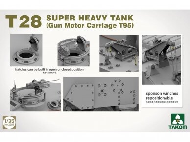 Takom - T28 Super Heavy Tank (Gun Motor Carriage T95), 1/35, 2209 7 Takom - T28 Super Heavy Tank (Gun Motor Carriage T95), 1/35, 2209 7