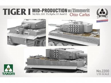 Takom - Tiger I Mid Production w/zimmerit Sd.Kfz. 181 Pz.Kpfw. VI Ausf. E Otto Carius, 1/35, 2200 5 Takom - Tiger I Mid Production w/zimmerit Sd.Kfz. 181 Pz.Kpfw. VI Ausf. E Otto Carius, 1/35, 2200 5
