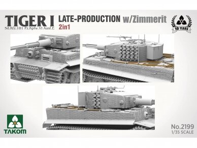 Takom - Tiger I Late Production w/zimmerit Sd.Kfz. 181 Pz.Kpfw. VI Ausf. E (Late/Late Command), 1/35, 2199 5