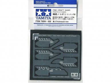 Tamiya - Tamiya Craft Tools Fine Craft Saws (Photo-Etched) (Thickness) 0.1mm, 74094 Tamiya - Tamiya Craft Tools Fine Craft Saws (Photo-Etched) (Thickness) 0.1mm, 74094
