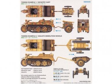Tamiya - German Kettenkraftrad w/Infantry Cart & Goliath Demolition Vehicle, 1/48, 32502 8 Tamiya - German Kettenkraftrad w/Infantry Cart & Goliath Demolition Vehicle, 1/48, 32502 8